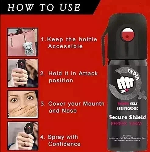 BE Safe Forever Ultra Max Woman Safety Spray | Free Shipping | 55 ML(Pack of 4)