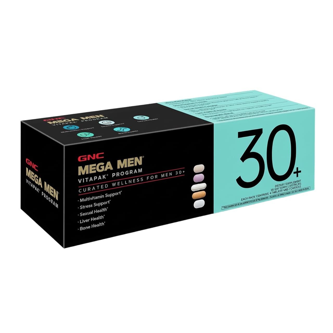 Daily Multivitamin 5-in-1 Men s 30+ 30 Servings Bones Stress Relief GNC Mens