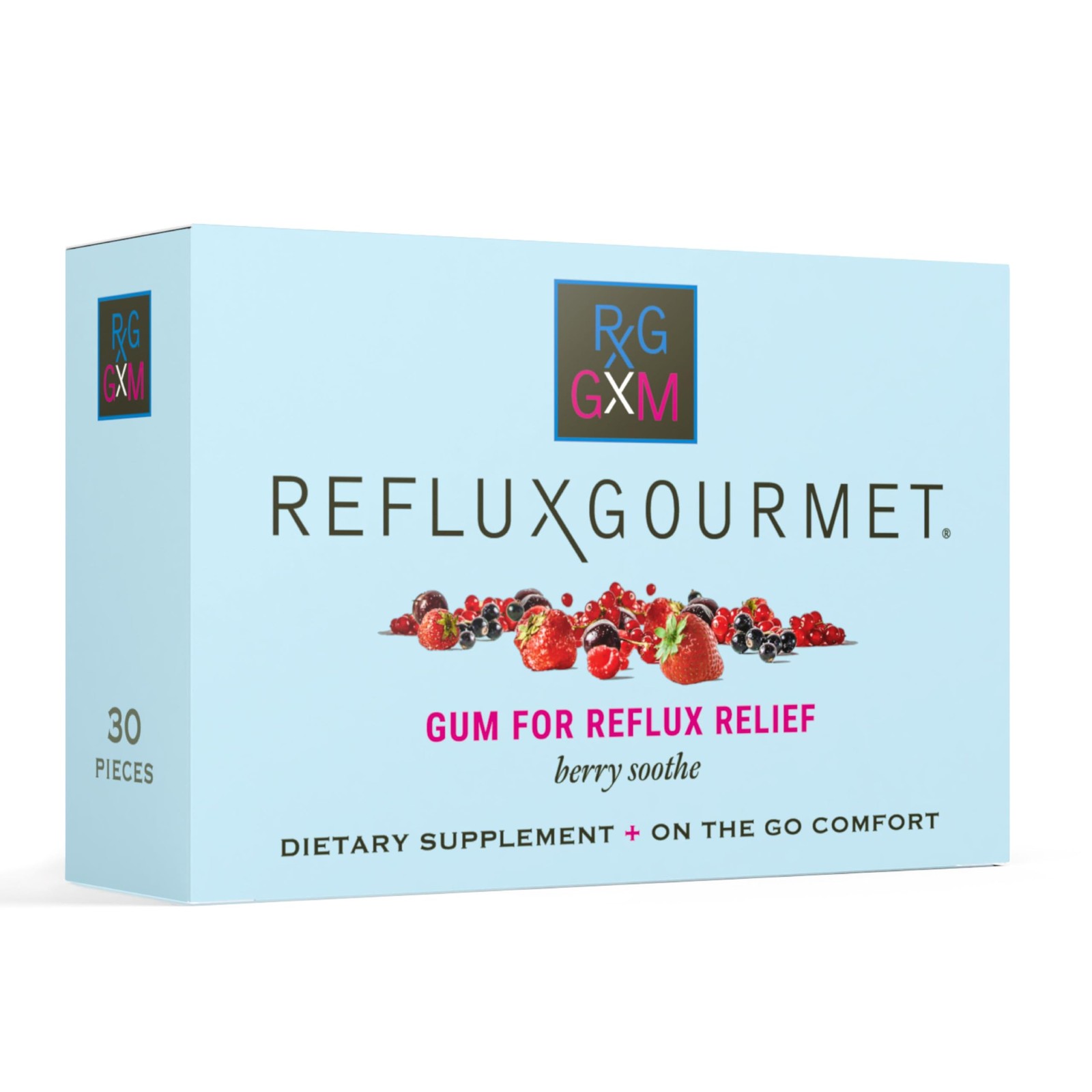 REFLUX GOURMET Berry Soothe Gum Alginate Therapy Sodium 30 Count (Pack of 1)