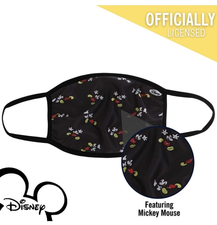 NEW Kids Disney Mickey Mouse Fabric Face Mask SZ OSFM, Ages 4+ MSRP $60 5 Masks