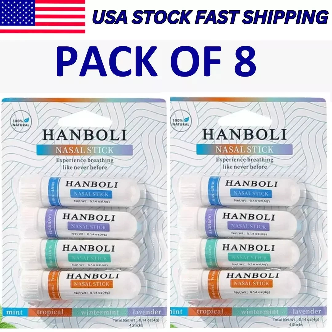 Hanboli Nasal Inhaler Stick 12 Pack – Menthol Vapor, Easy Breathing, Focus Boost