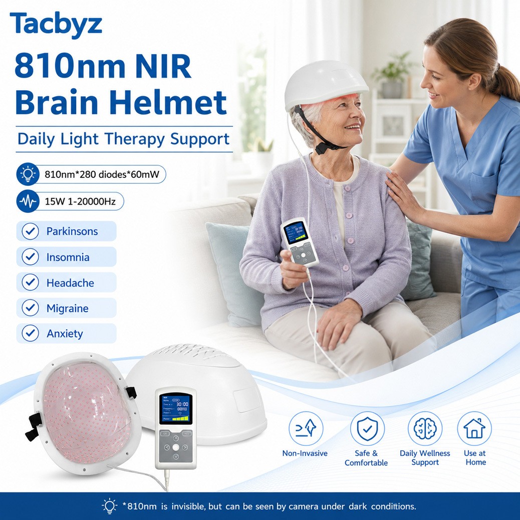 810nm Near Infrared Light Therapy Device PBM Brain Helmet for Parkinsons Stroke