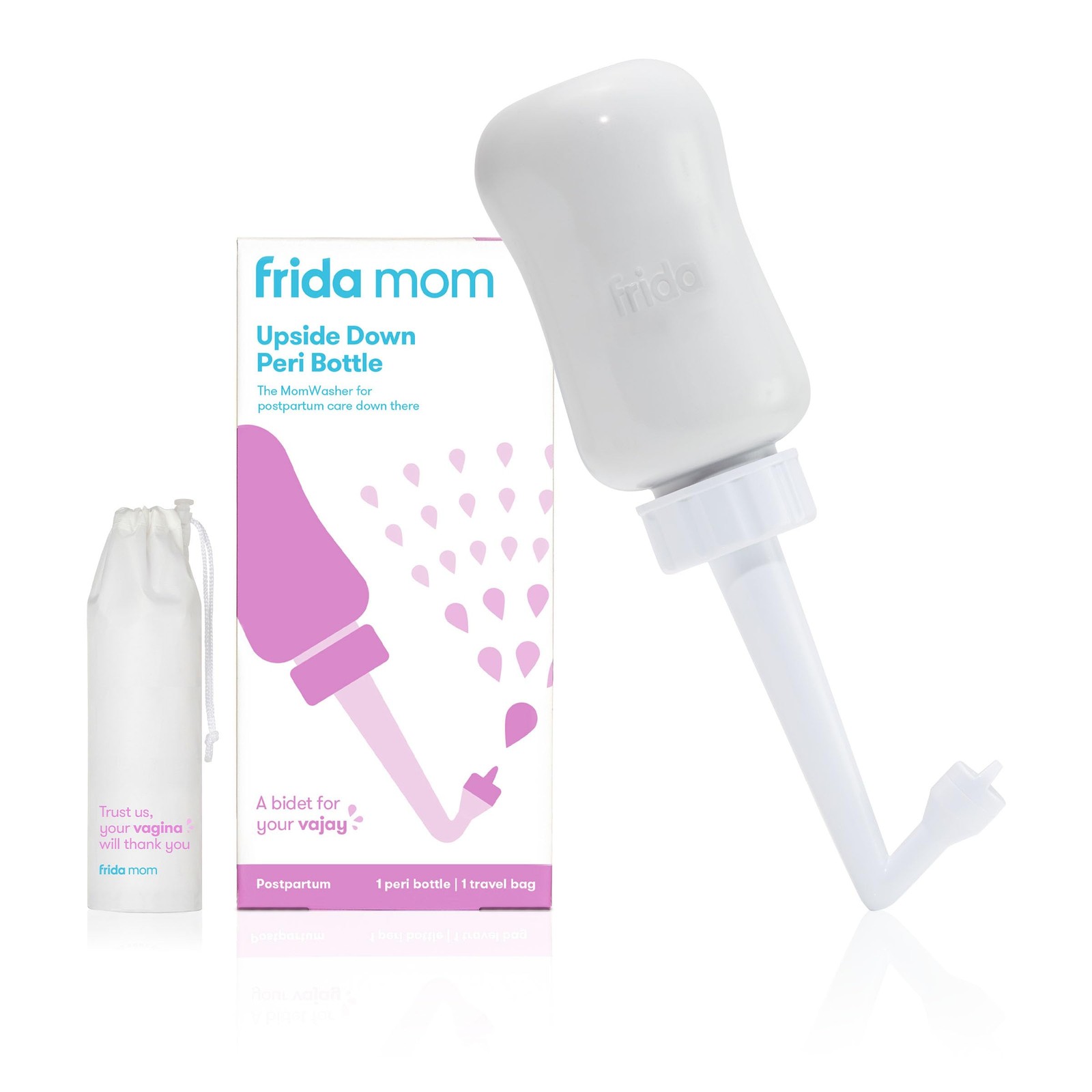 Frida Mom Upside Down Peri Bottle Sprayer, Perineal Care & 10 Ounce, Gray