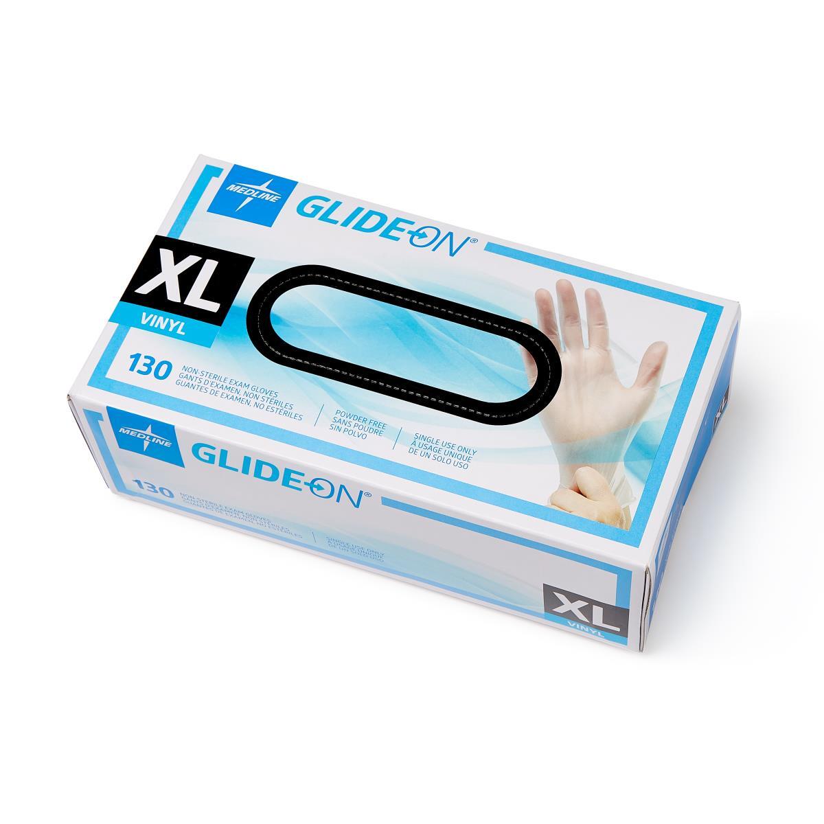 Glide On Vinyl Exam Gloves, XL, Case