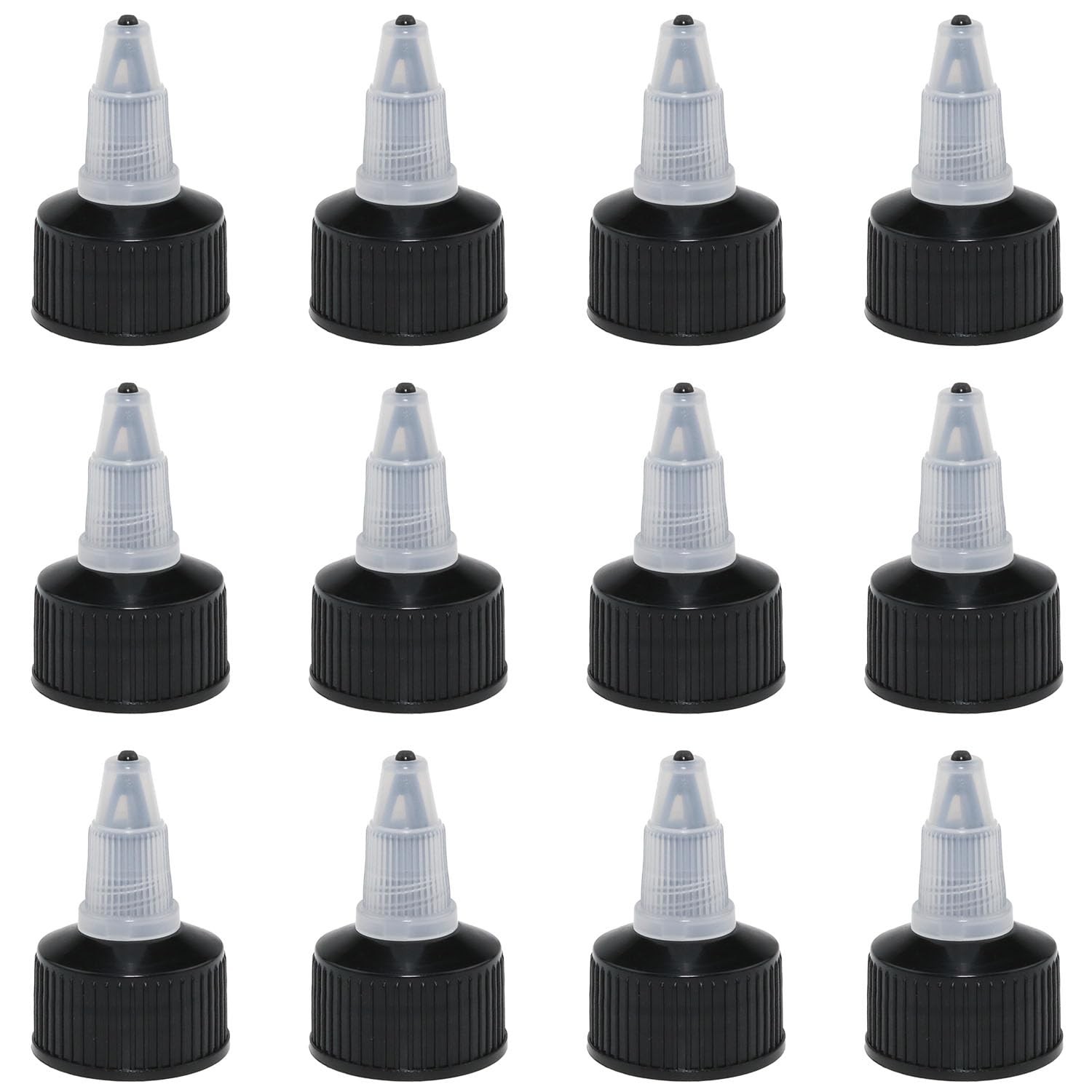 24/410 Natural Twist Top Caps – 12 PCS Black Dispensing Caps for Squeeze Bott…
