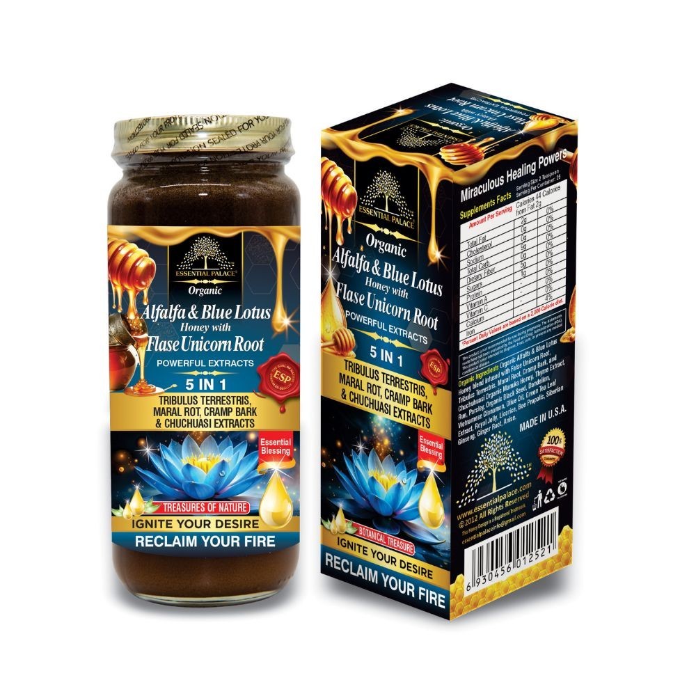 ALFALFA & BLUE LOTUS HONEY WITH FALSE UNICORN ROOT | ESSENTIAL PALACE