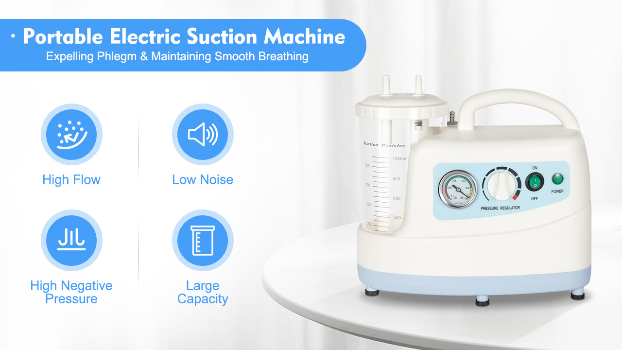 Portable Electric Phlegm Suction Machine – 110V Medical Device – 1000mL Capacity