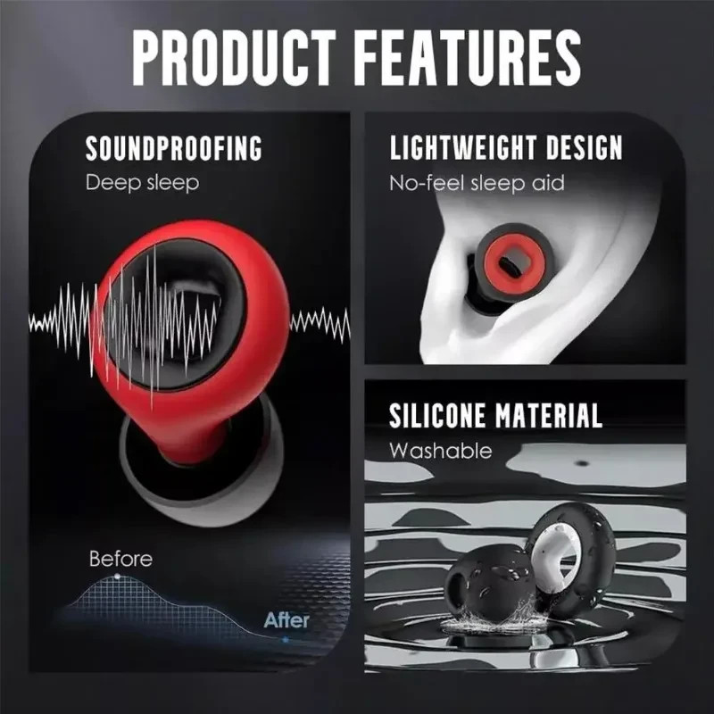 25dB Noise Reduction Earplugs Memory Foam Silicone Sleep Swim Travel Earbuds