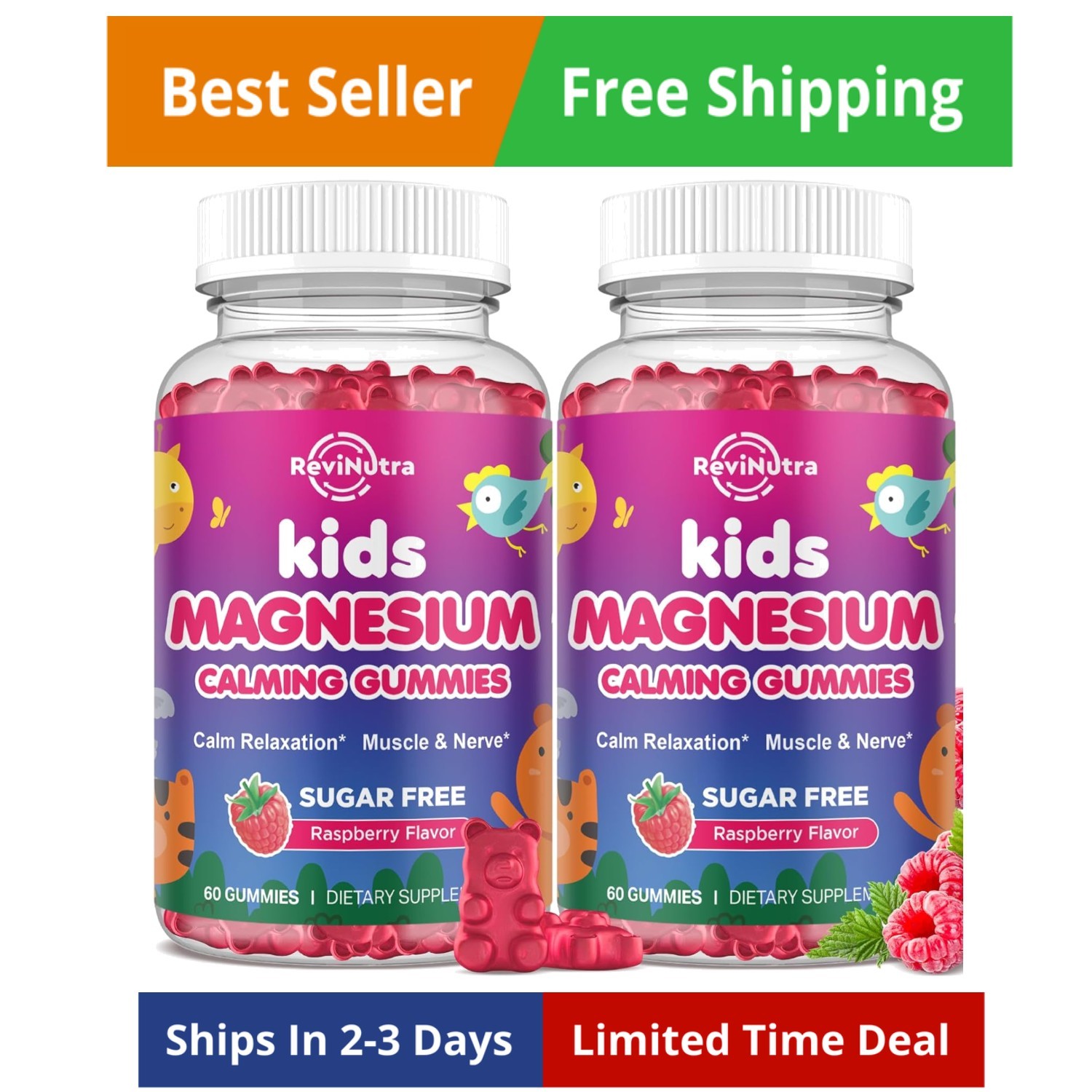 Magnesium Gummies for Kids 120ct Pack Glycinate L-Theanine Chamomile Licorice