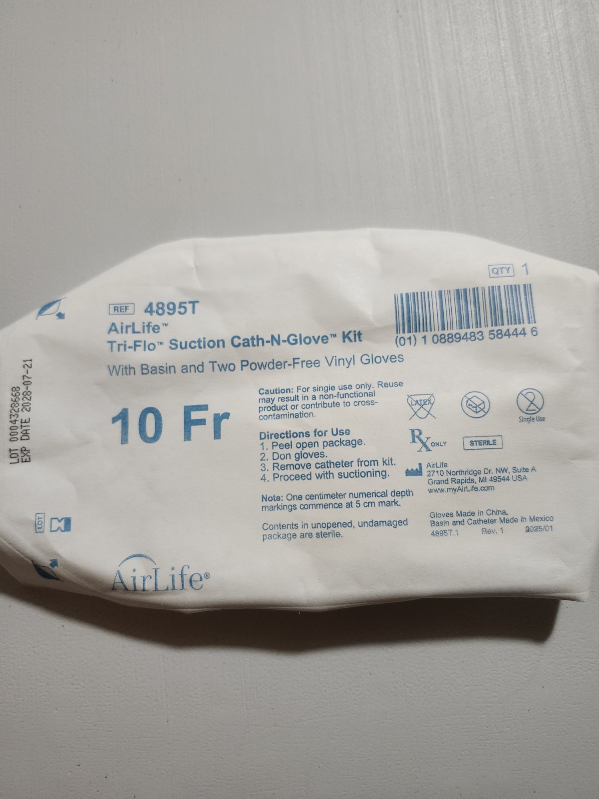10 Fr Tri-Flo Suction Cath-N-Glove KIT 10ct