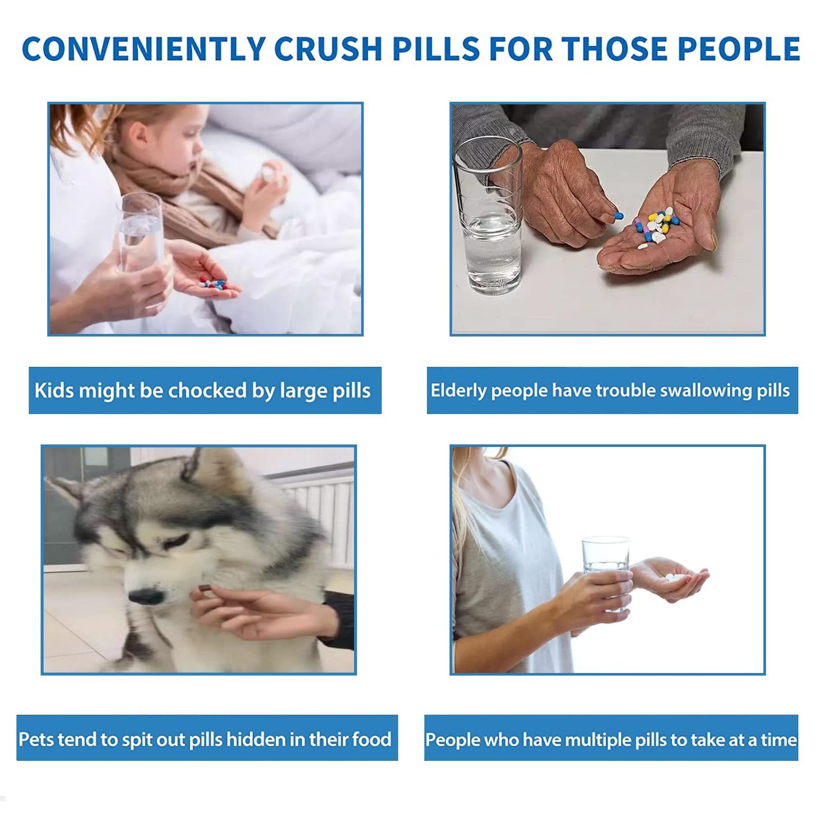 Electric Multifunctional Grinder.Electric Pill Crusher Grinder for White