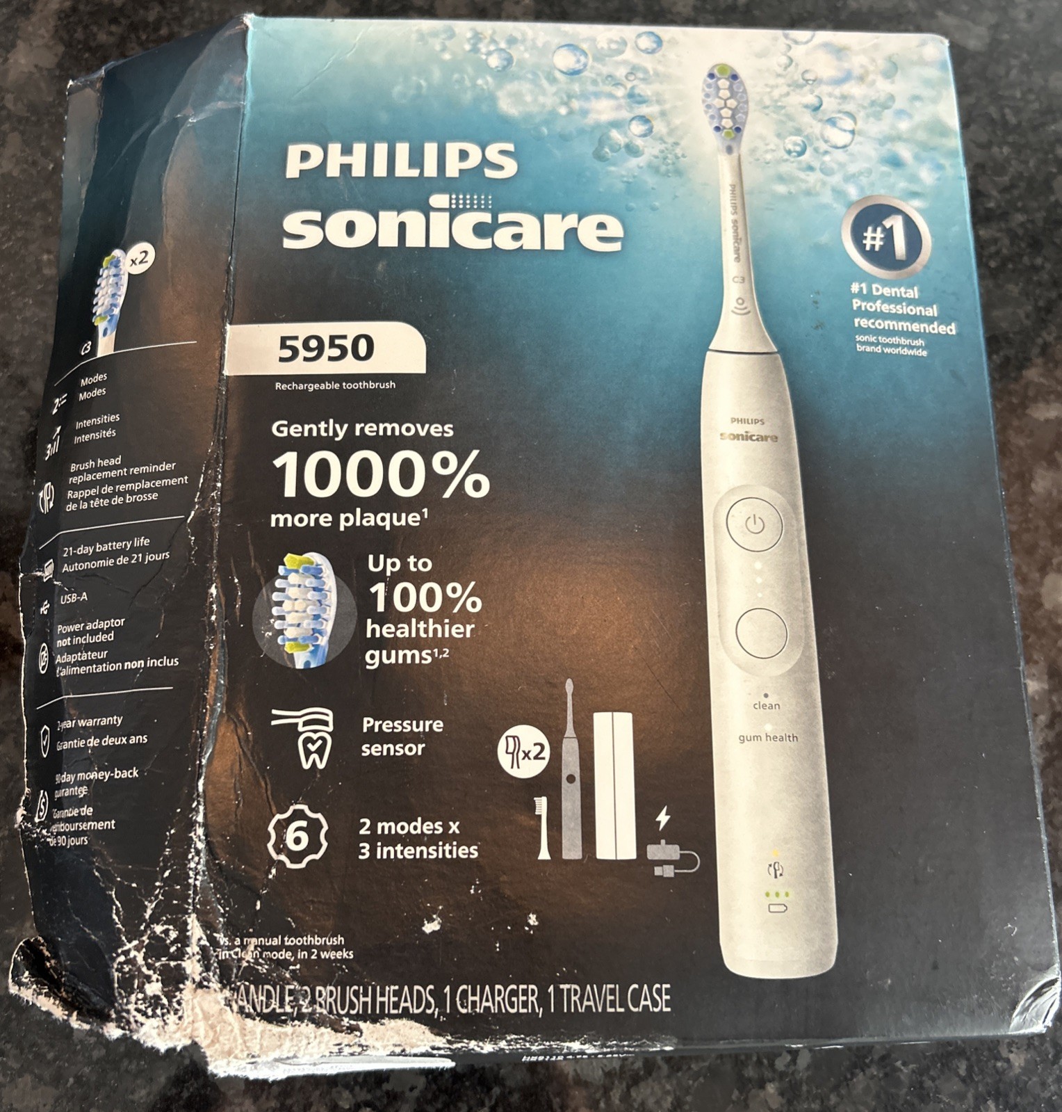 Philips Sonicare 5950 Series Electric Toothbrush, with Pressure Sensor,BOX DAMAG