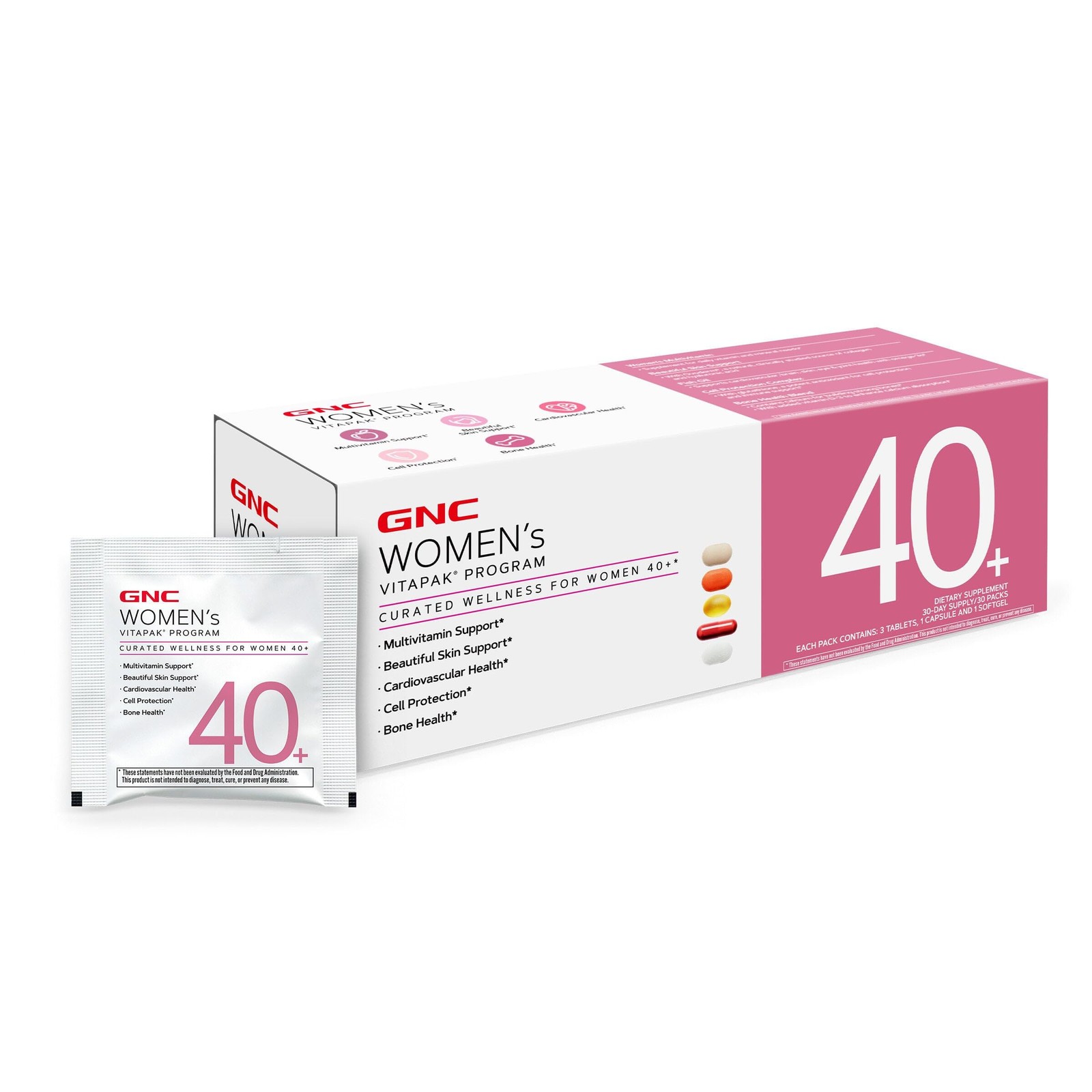 Women s 40+ Vitapak 5-in-1 Multivitamin 30 Servings Dietary Supplement GNC Pack