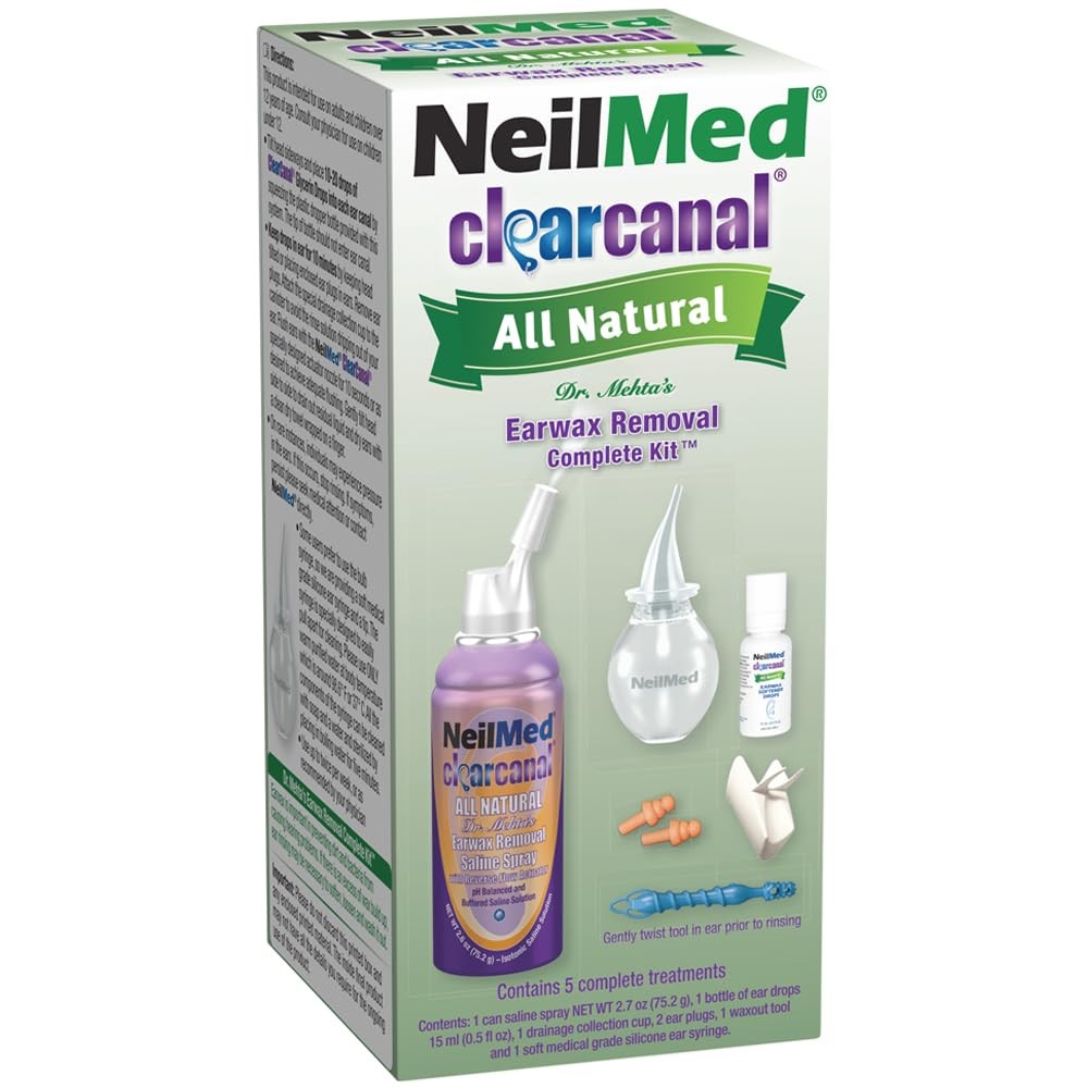 Ear Wax Removal Kit 75mL Natural Soften Loosen Wash NeilMed Clearcanal Complete