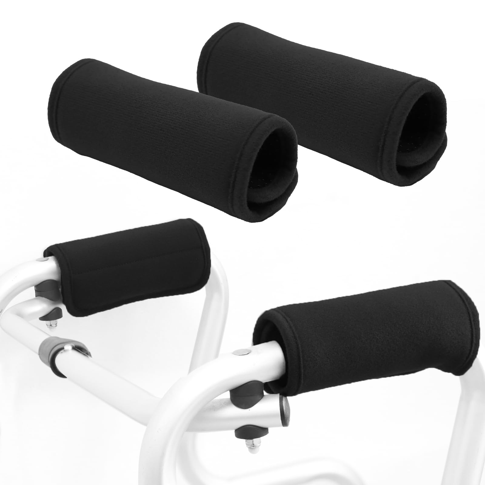 Walker Handle Cushions Grip Covers Padded Hand Grips Black 2 Pcs H0100 Pads